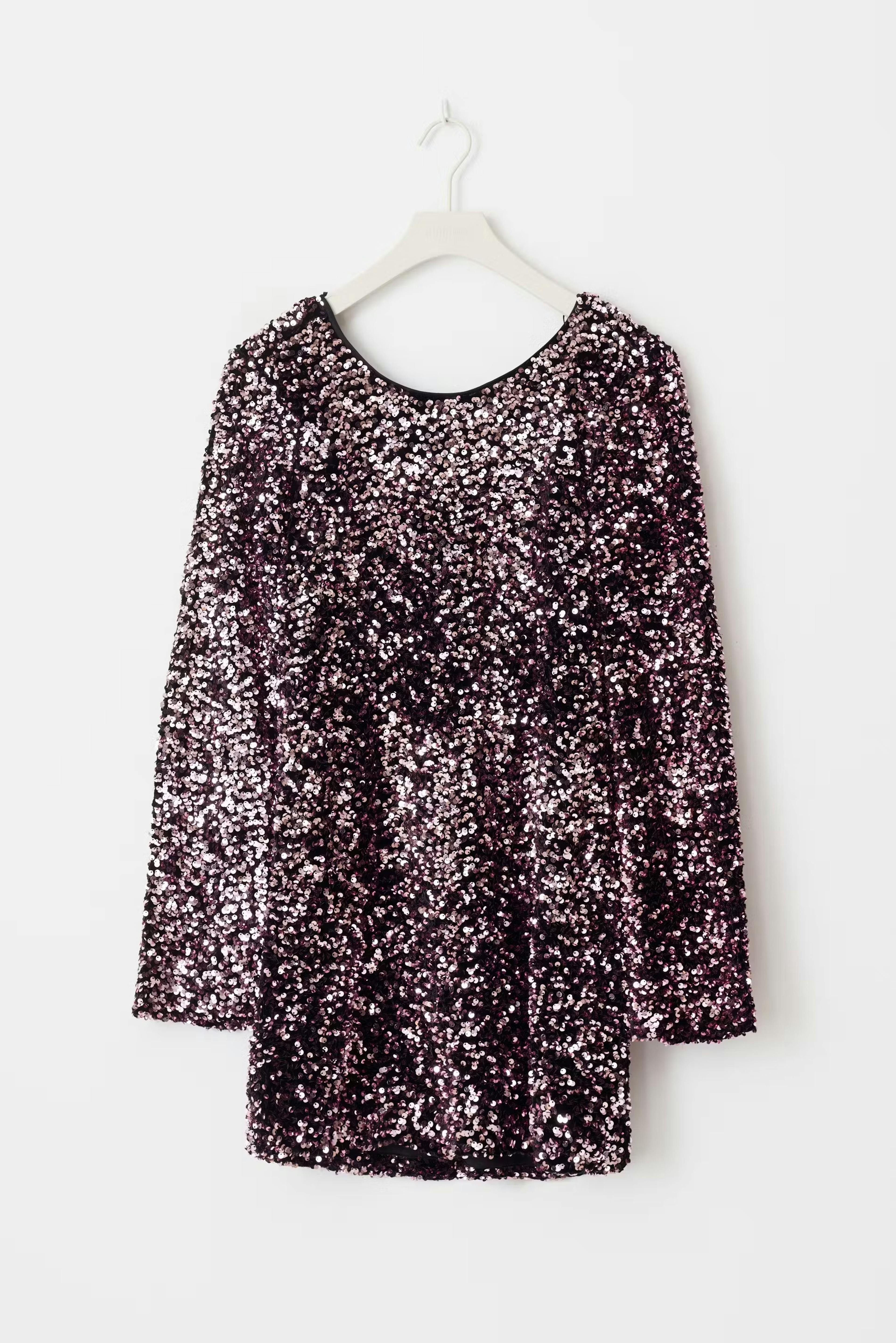 Loose sequin mini dress