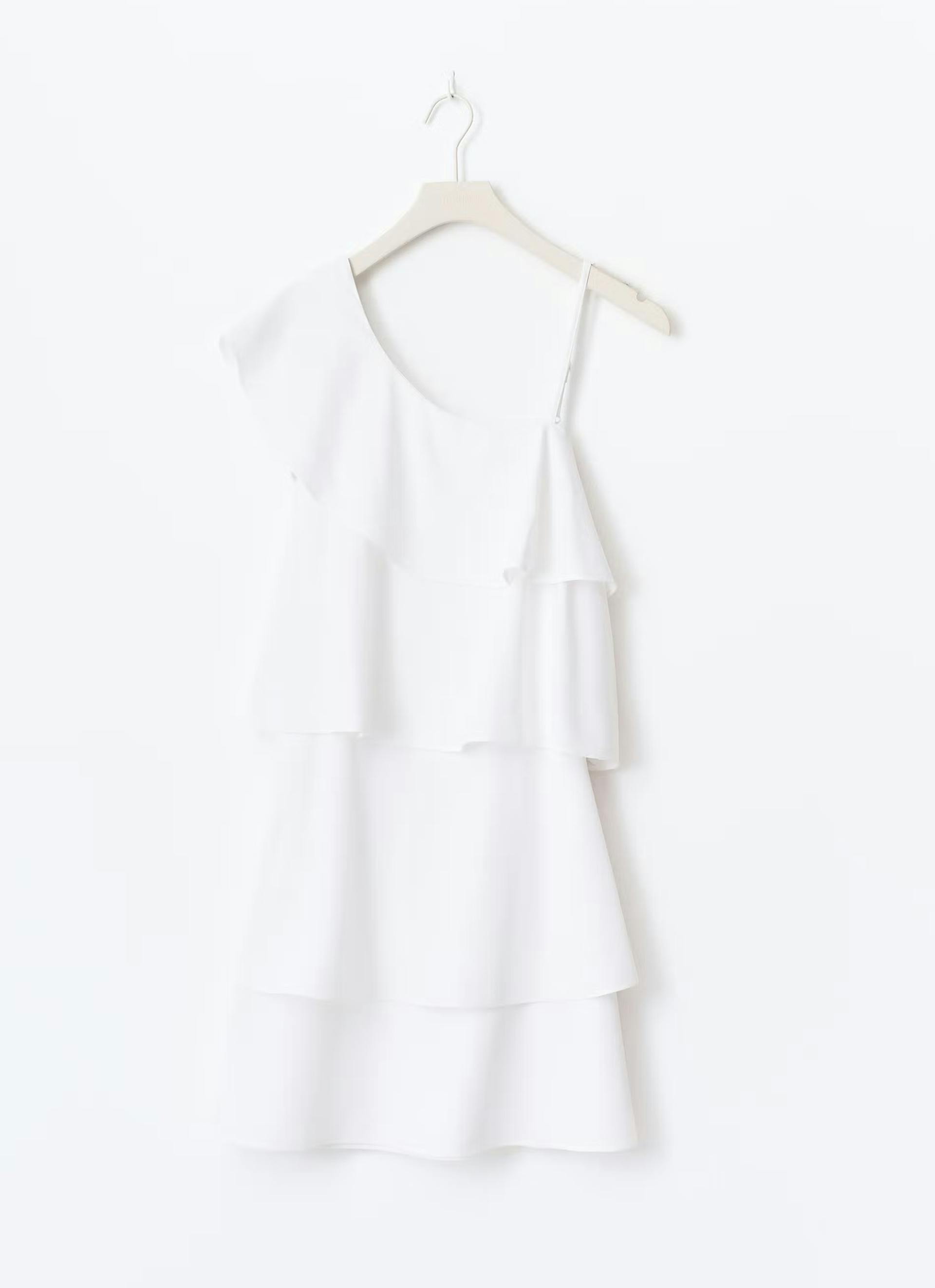 Y one shoulder frill dress