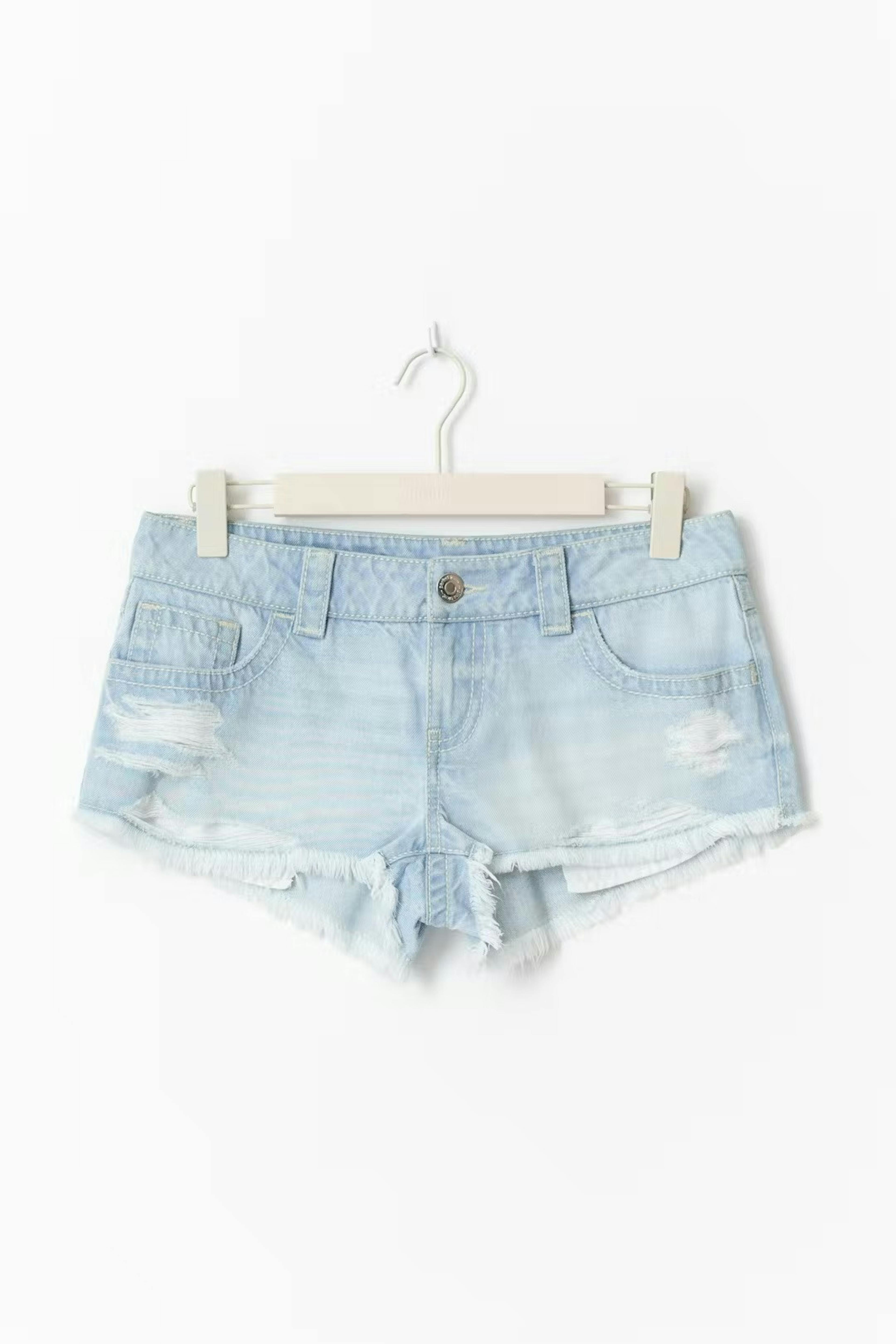 14+ xtra low denim shorts