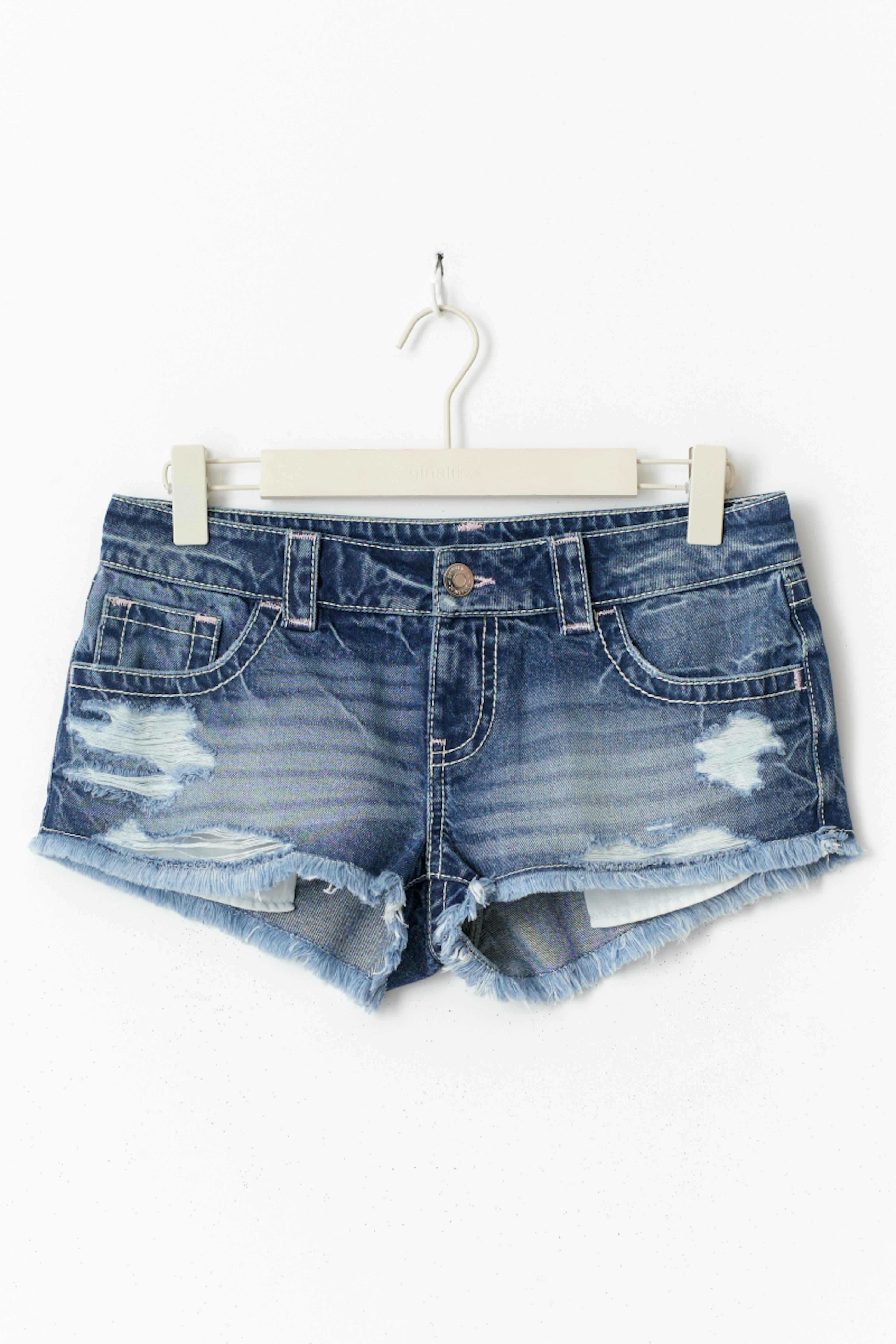 14+ xtra low denim shorts