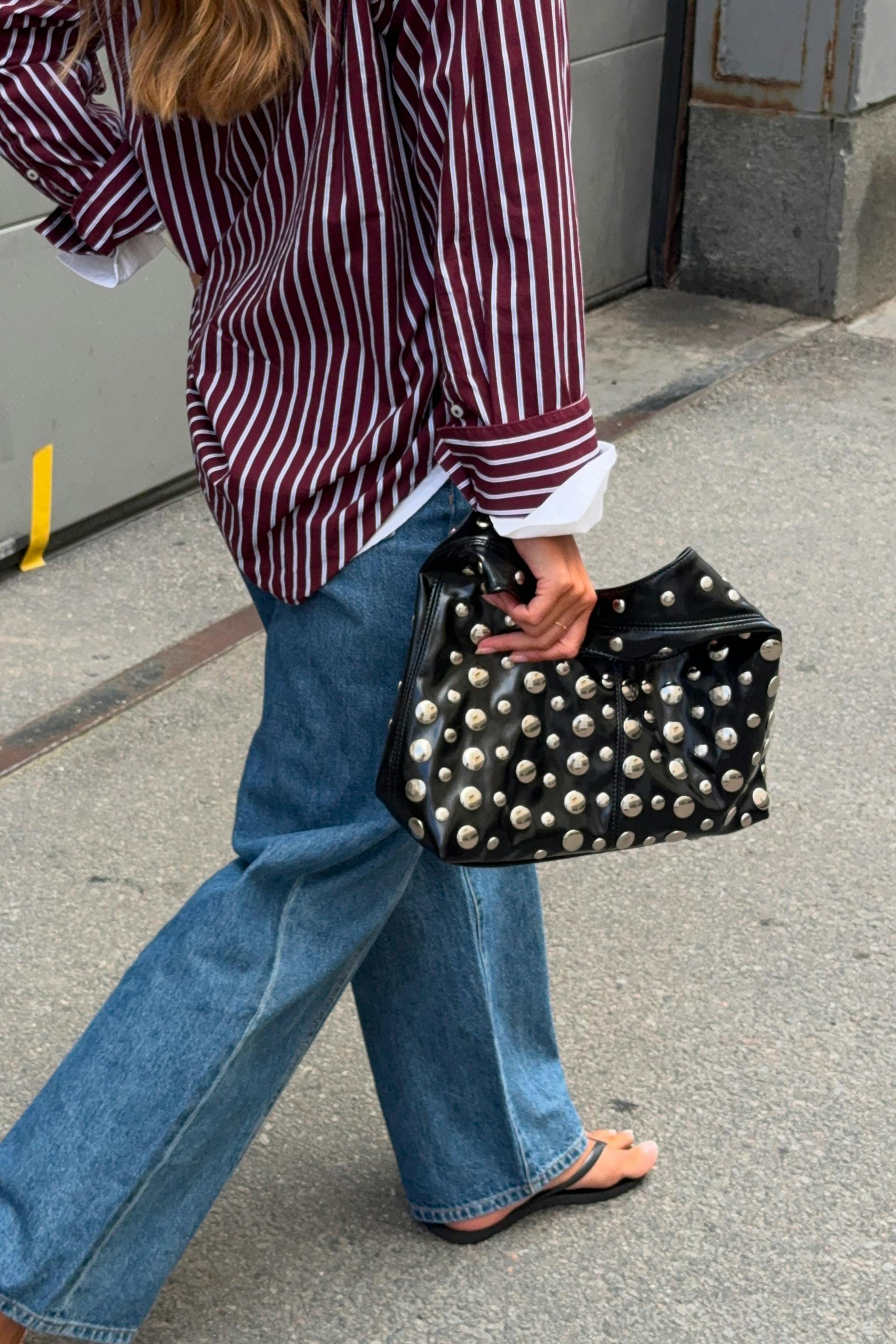 Slouchy small studded bag
