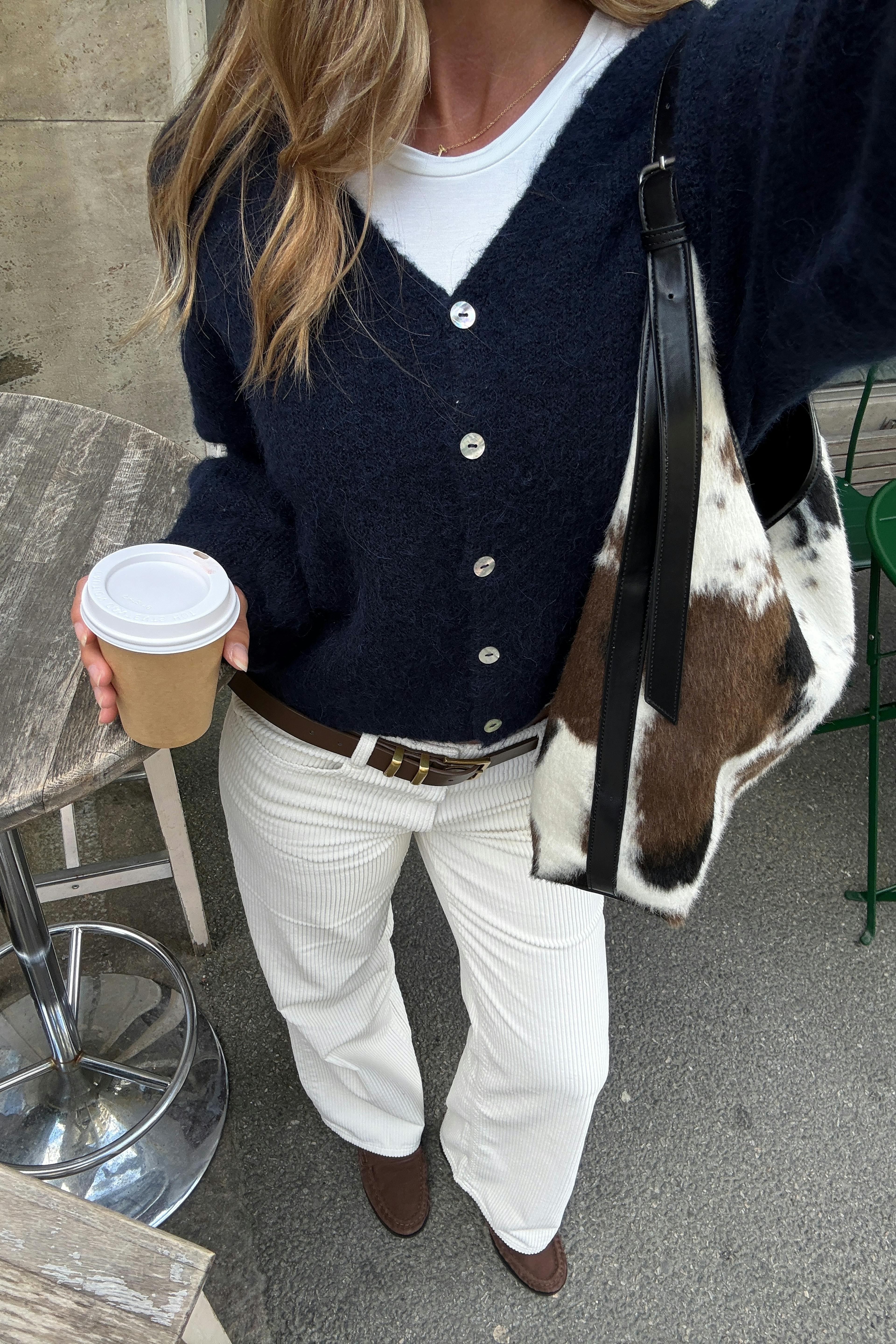 V-neck knitted cardigan