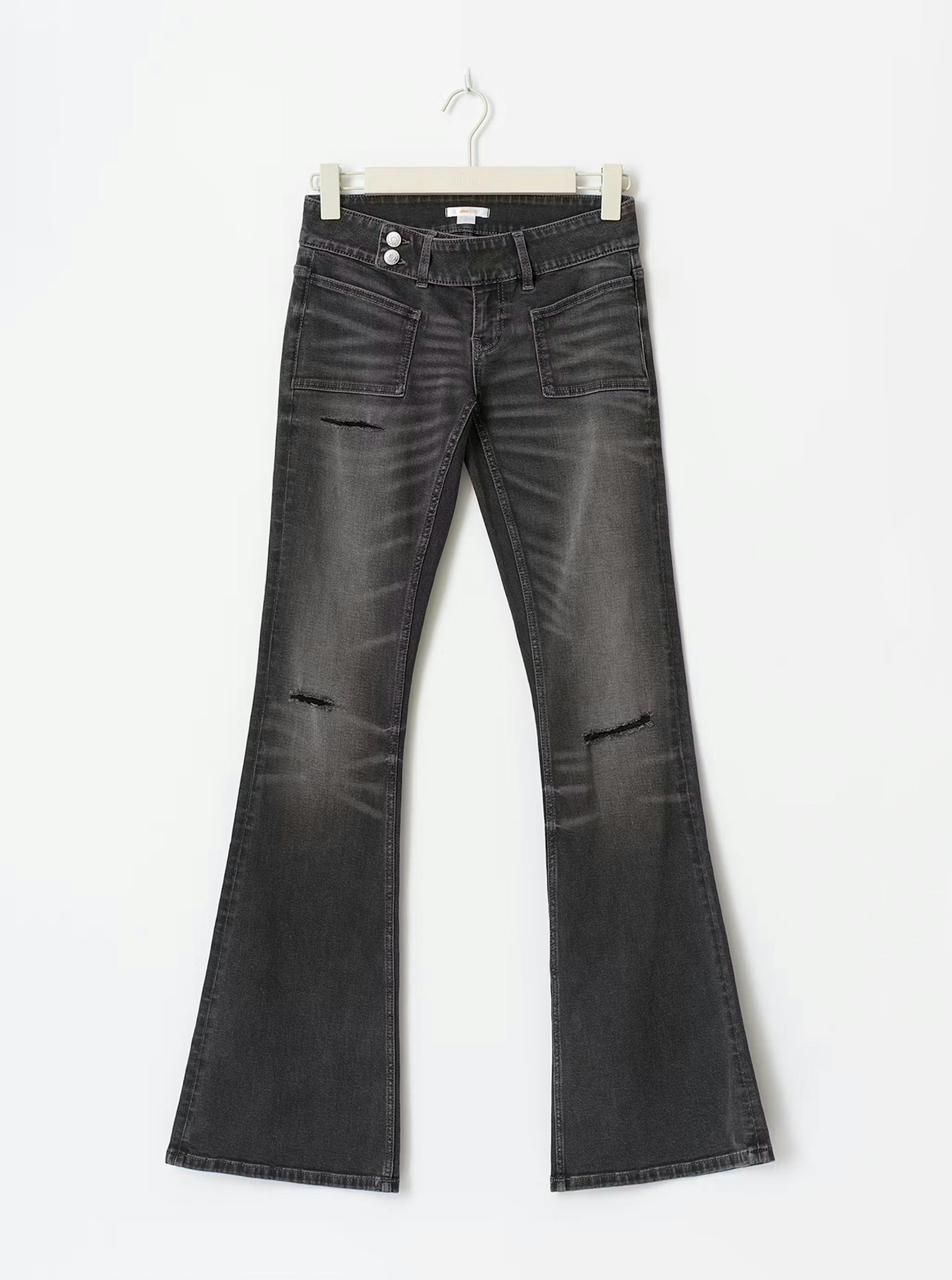 14+ pleated flare jeans