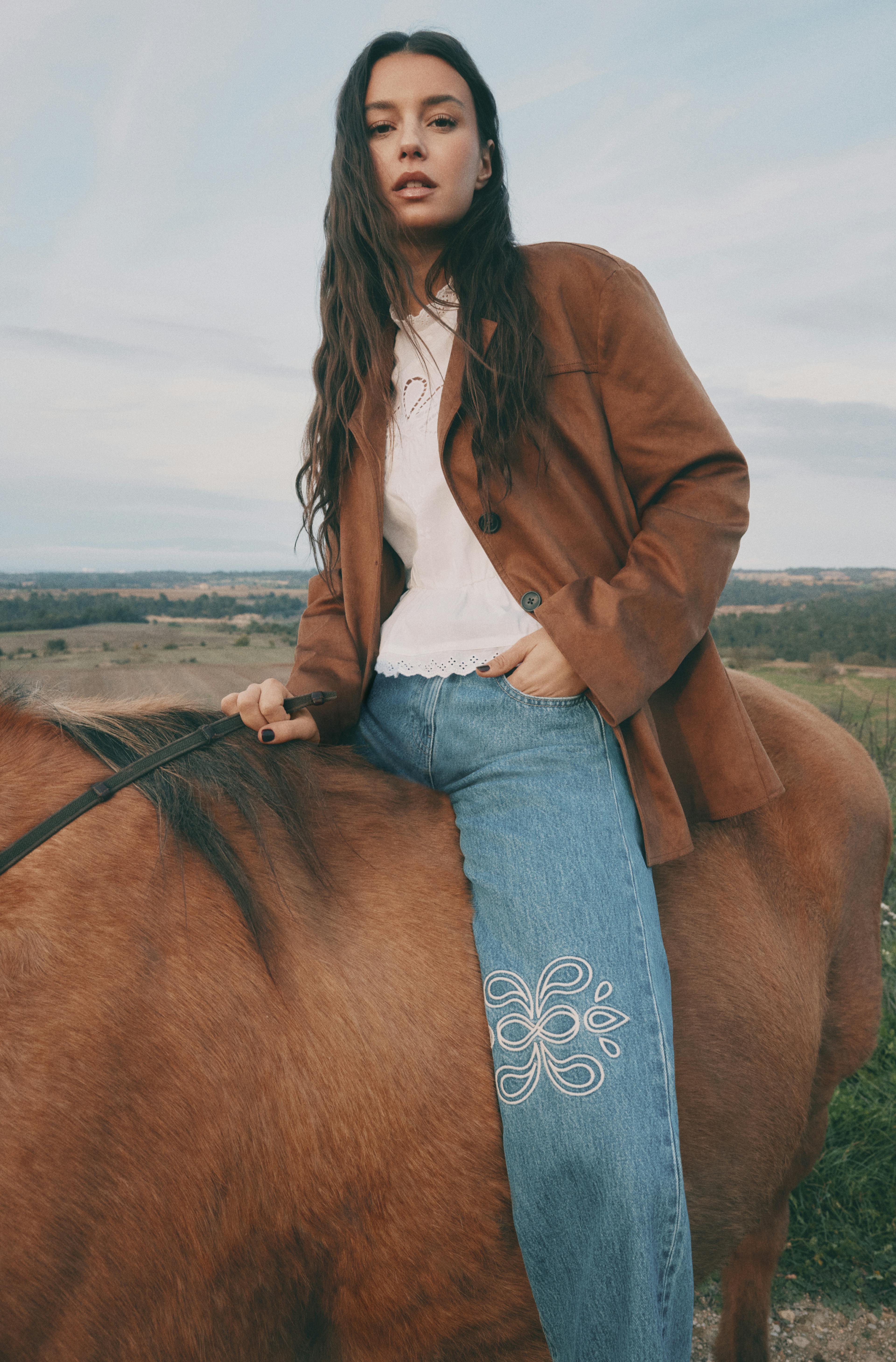 Faux suede blazer