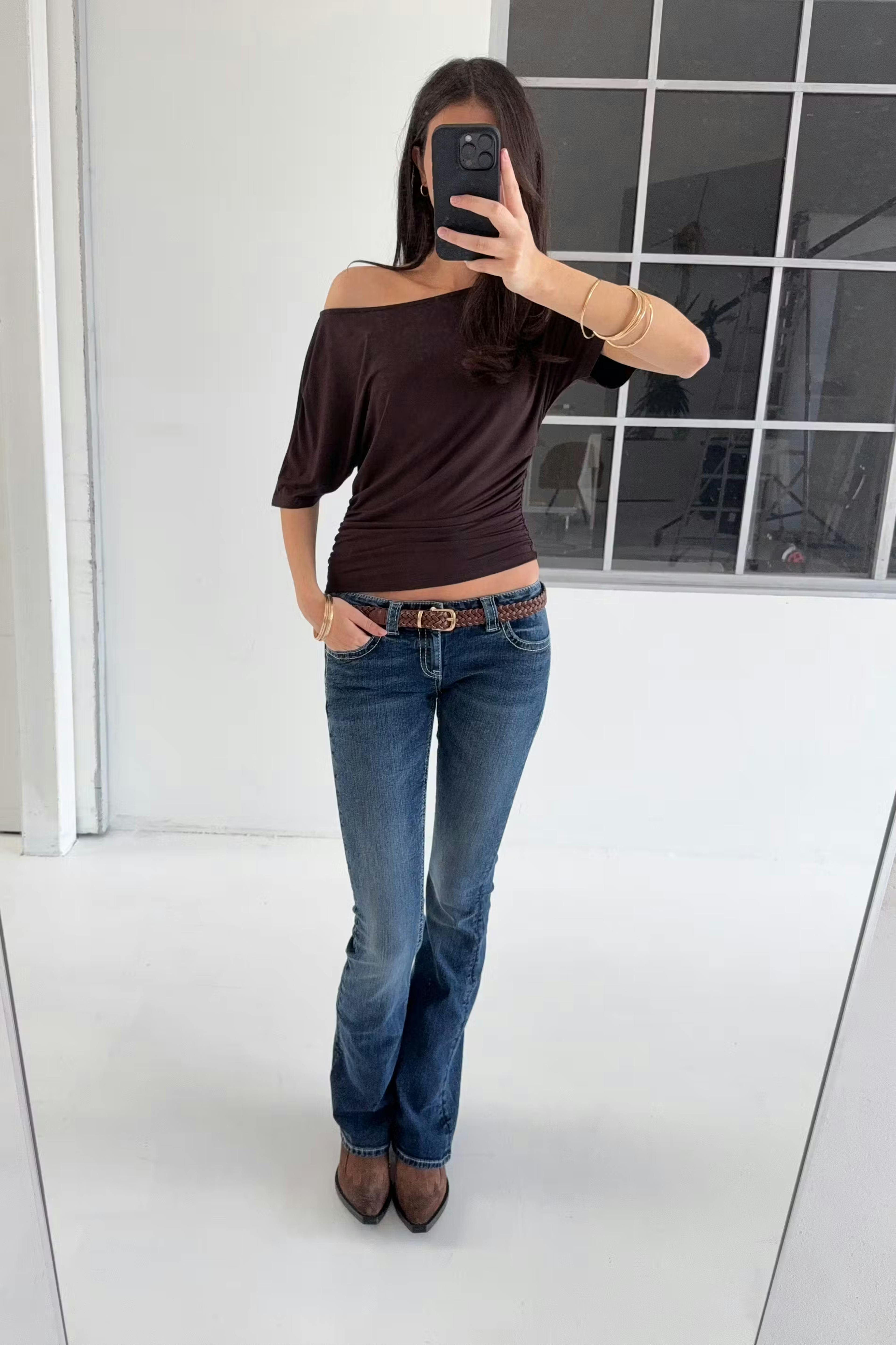 Sparkle low flare jeans