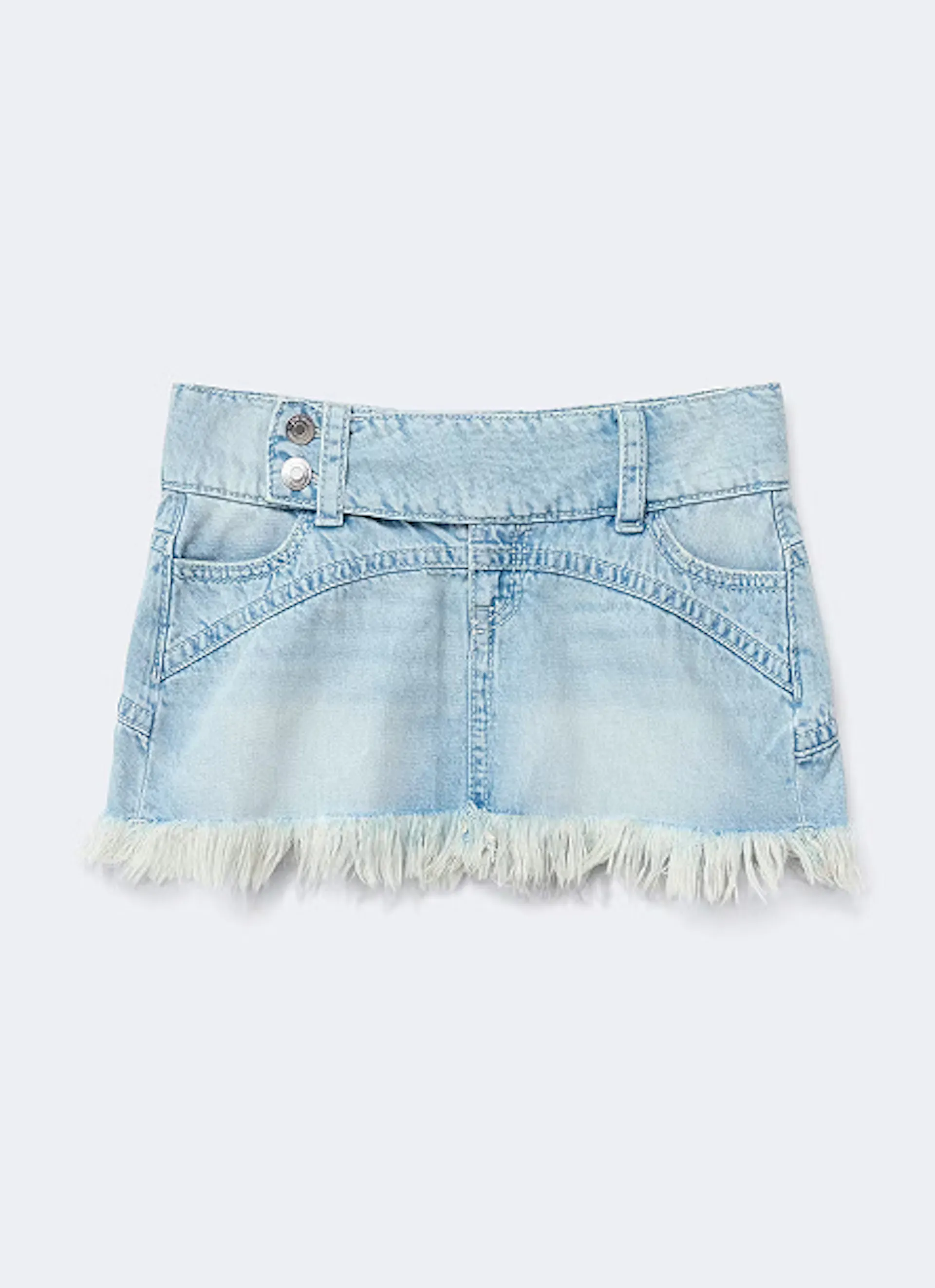 14+ pleated low denim skirt