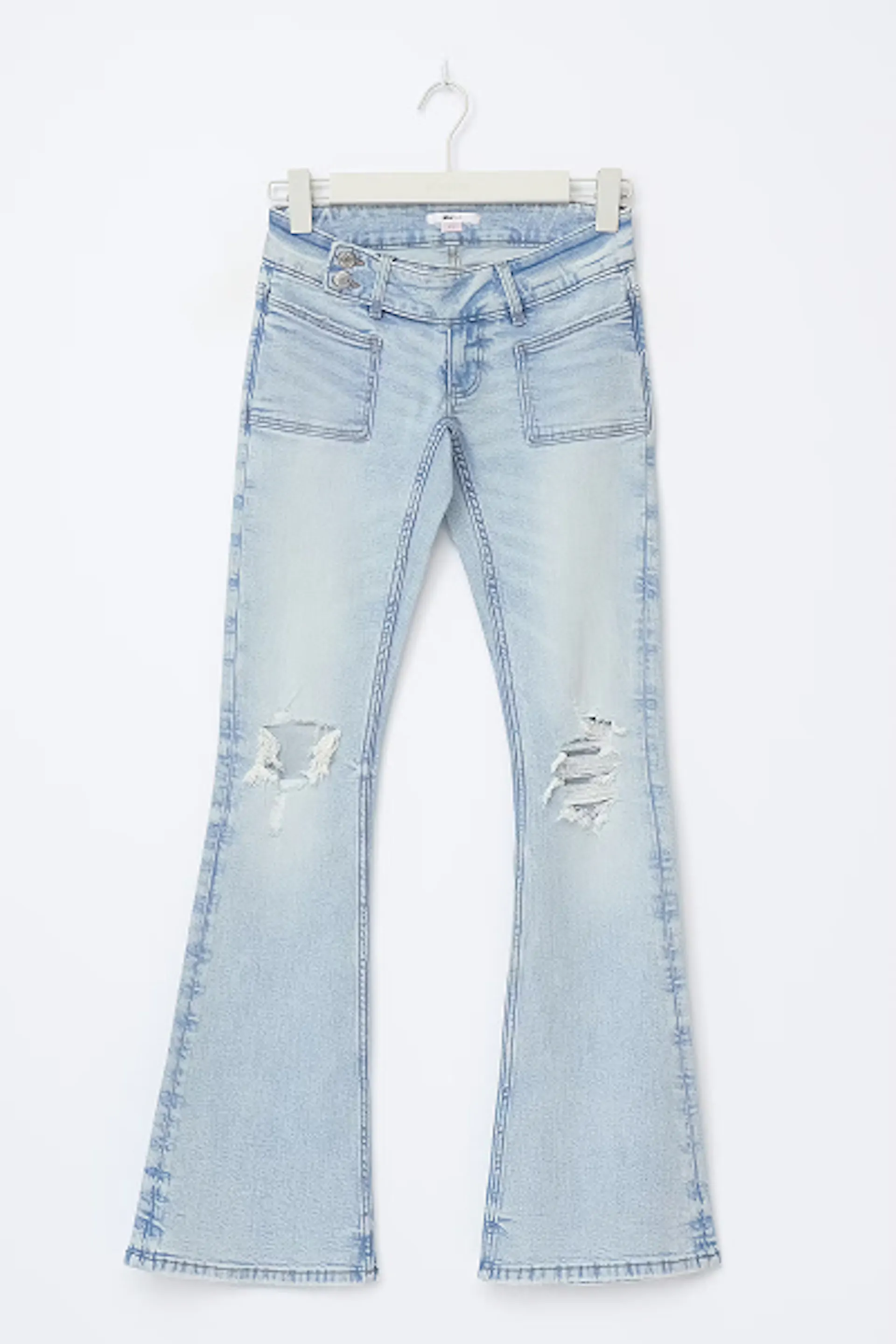 14+ pleated flare jeans