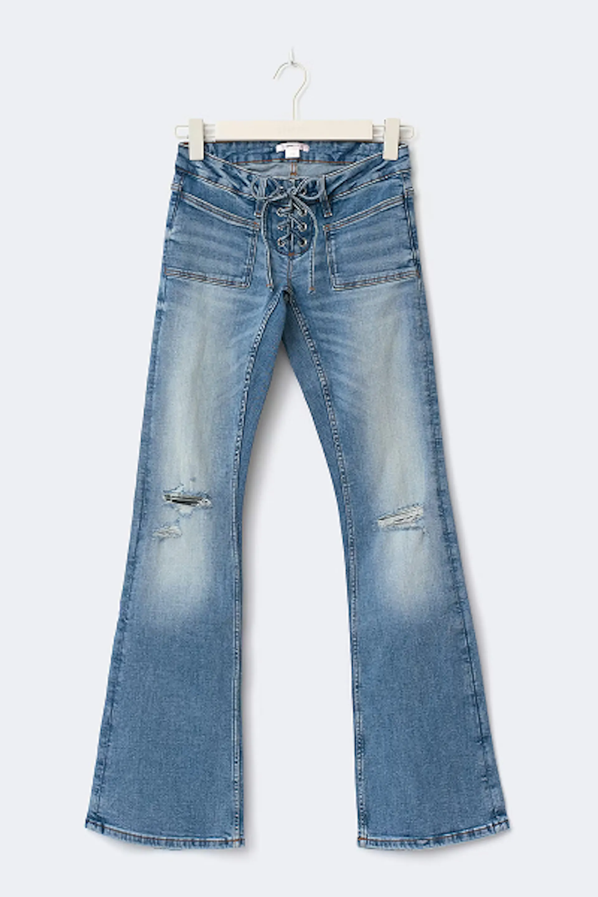 14+ pleated tie jeans