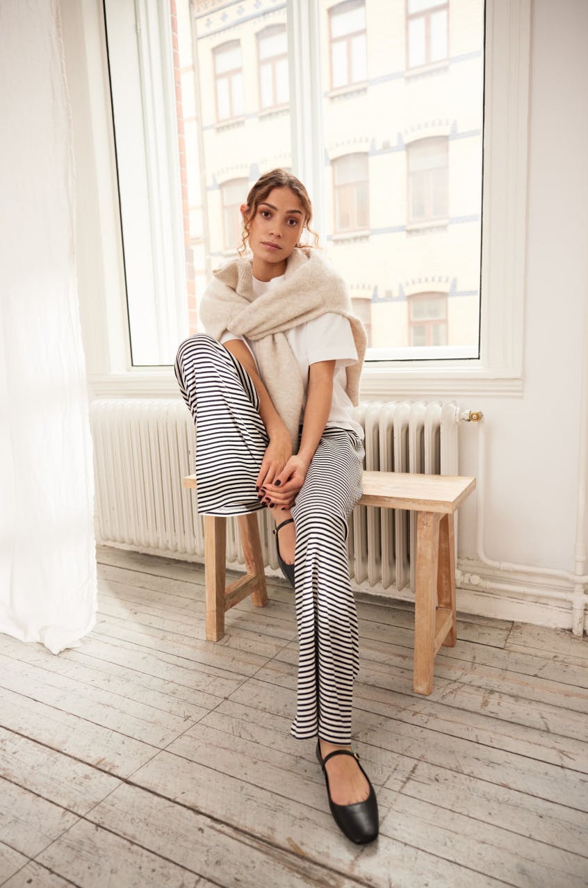 Striped soft trousers